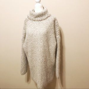 Express Tricot VTG Mohair Wool Cowl Sweater M Gray